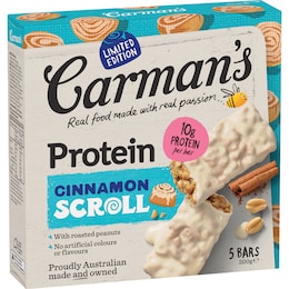 Carman's Protein Bar Cinnamon Scroll 5 pack – Woolworths