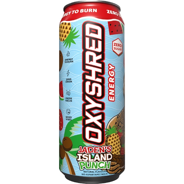 OxyShred Energy Drink Jaden's Island Punch 500mL