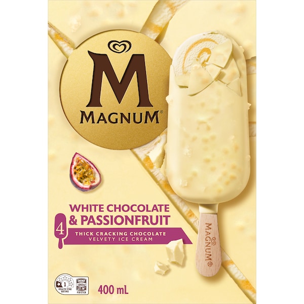 Magnum White Chocolate Passionfruit Ice Cream Sticks 4 pack