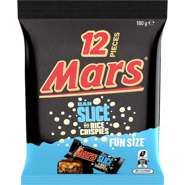 Mars Bar Slice With Rice Crispsies Fun Size Bars 180g 12 pack