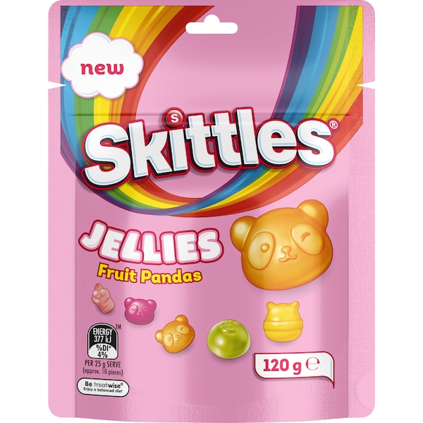 Skittles Jellies Fruit Pandas Lollies 120g