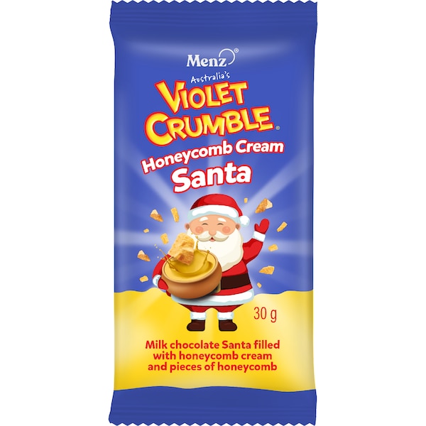 Menz Violet Crumble Honeycomb Cream Santa 30g