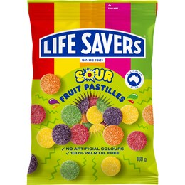 Life Savers Sour Fruit Pastilles Lollies 160g – Woolworths