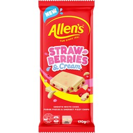 Allen's Strawberries & Cream White Choc Block 170g – Woolworths