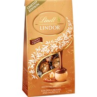 Lindt Lindor Golden Caramel Hazelnut Chocolate Pouch