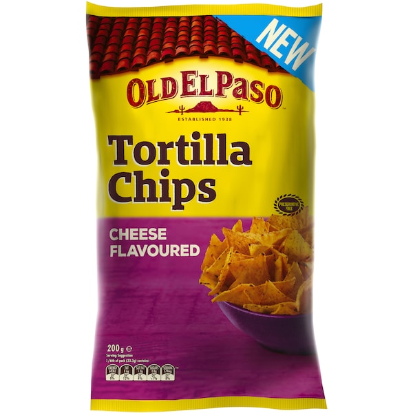 Old El Paso Tortilla Chips Cheese Flavoured 200g