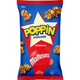 Poppin Poppin Ready To Eat Popcorn Maltesers 110g