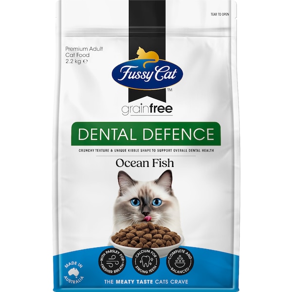 Fussy Cat Dental Defence Grain Free Ocean Fish Dry Cat Food 2.2kg