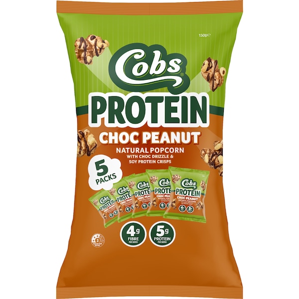 Cobs Protein Choc Peanut Popcorn 150g 5 pack