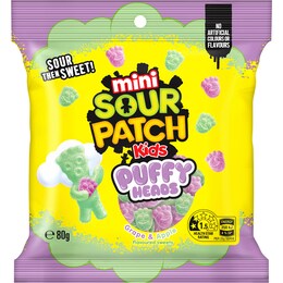 Sour Patch Kids Puffy Heads Lollies Apple & Grape 80g – Woolworths