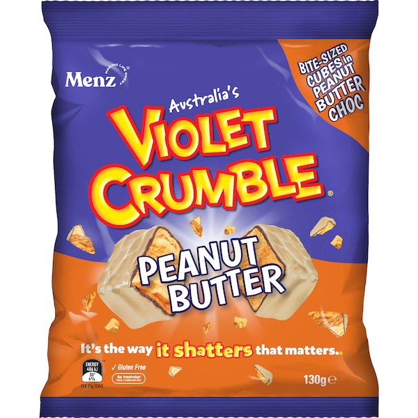 Menz Violet Crumble Peanut Butter Share Bag 130g