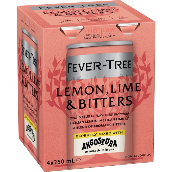 Fever-Tree Lemon Lime & Bitters Cans 250mL x 4 pack