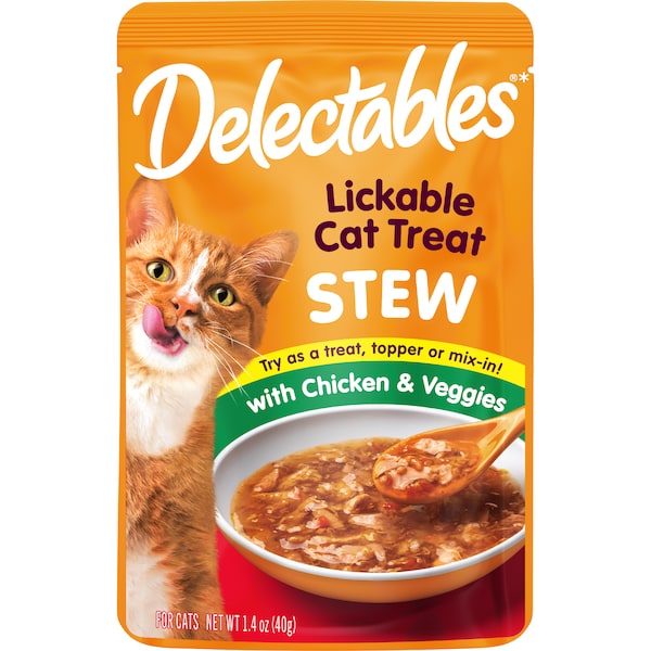 Delectables Lickable Cat Treat Stew With Chicken & Veggies 40g