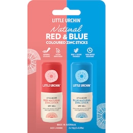 Little Urchin Natural Zinc Stick Red & Blue Mix 2 pack – Woolworths