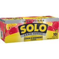 Solo Zero Sugar Lemon Raspberry Soft Drink Cans