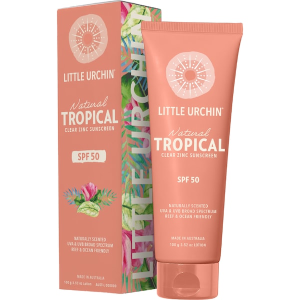 Little Urchin SPF 50 Natural Tropical Clear Zinc Sunscreen 100g
