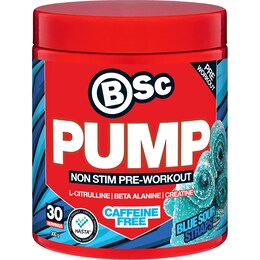 BSc Pump Non Stim Pre Workout Powder Blue Soup Straps 300g – Woolworths