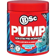 BSc Pump Non Stim Pre Workout Powder Blue Soup Straps