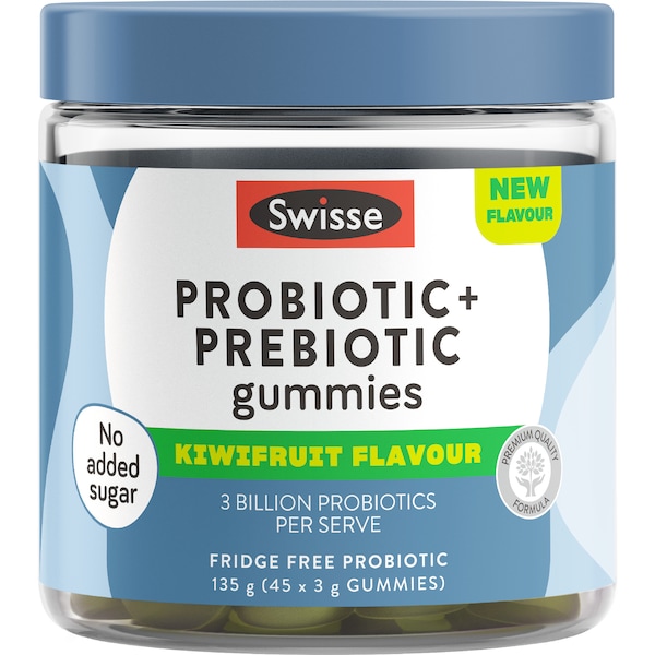 Swisse Probiotic & Prebiotic Gummies Kiwifruit 45 pack
