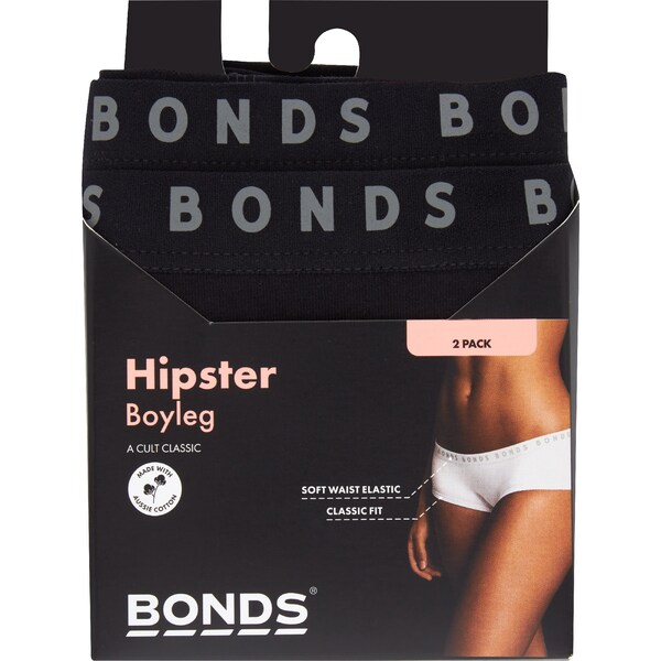 Bonds Ladies Hipster Boyleg Size 14 Assorted 2 pack