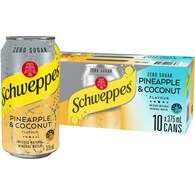Schweppes Zero Sugar Pineapple Coconut Sparkling Mineral Water Cans