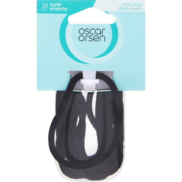 Oscar Orsen Thick XLarge Hair Elastics Black 10 pack