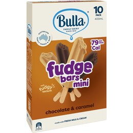 Bulla Fudge Bars Mini Sticks 400mL 10 pack – Woolworths