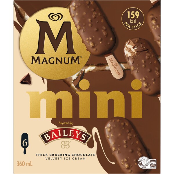 Magnum Mini Baileys Ice Cream Sticks 360mL 6 pack