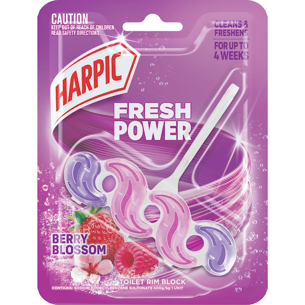 Harpic Fresh Power Toilet Rim Block Berry Blossom each