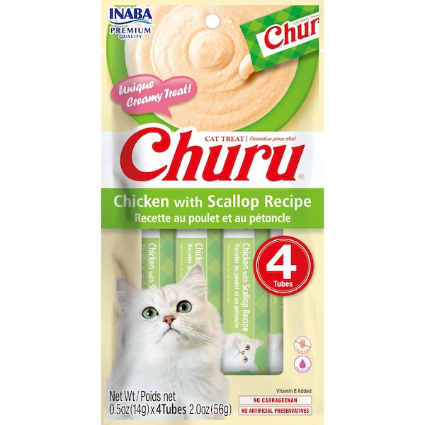 Churu Puree Cat Treats Chicken With Scallop 14g x 4 pack