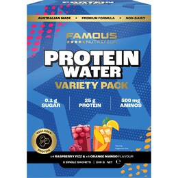 Famous Nutrition Protein Water Variety Sachets 240g 8 pack – Woolworths