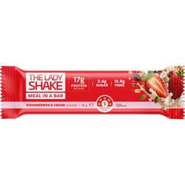 The Lady Shake Meal In A Bar Strawberries & Cream 60g – Woolworths