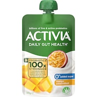 Activia Probiotic Yoghurt Pouch Mango Passionfruit