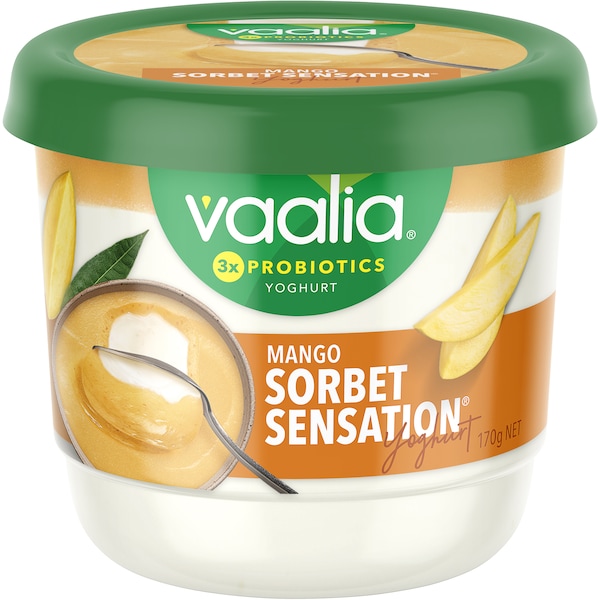 Vaalia Sorbet Sensation Mango Yoghurt 170g