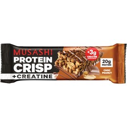 Musashi Protein Crisp & Creatine Bar Choc Peanut 60g – Woolworths