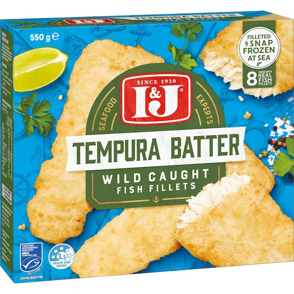 I&J Frozen Fish Fillets In Tempura 8 Pack
