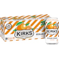 Kirks Zero Sugar Orange Soft Drink Cans