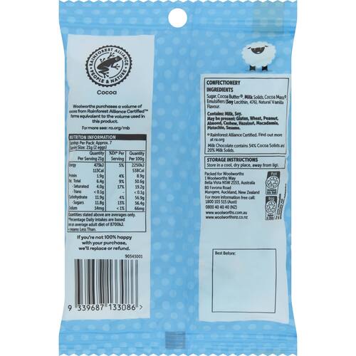 Woolworths Solid Milk Chocolate Easter Eggs 150g bunch