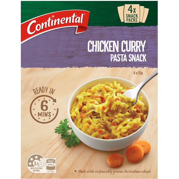 Continental Pasta Snack CknCr 4pk 220g