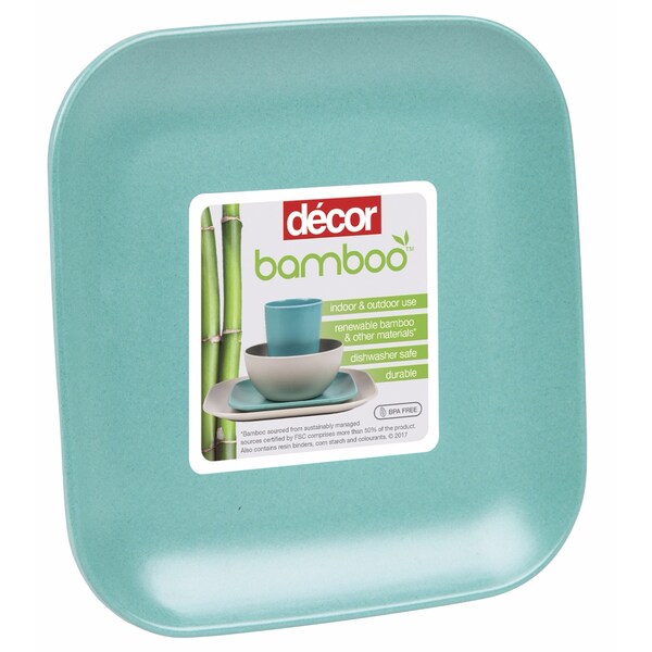 Decor Bamboo Side Plate Teal Each