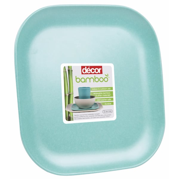 Decor Bamboo Dinner Plate Teal Each