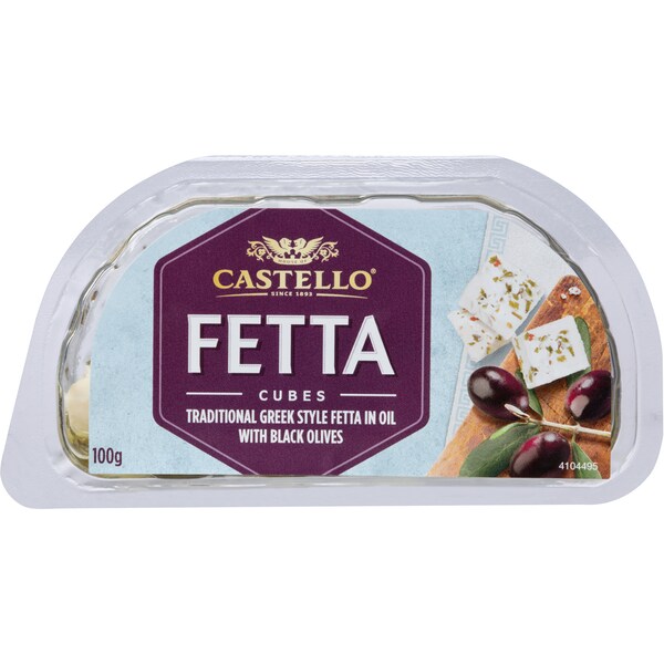 Castello Fetta Cubes In Oil With Black Olive 100g