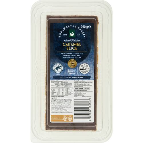 Woolworths Caramel Bar Slice 260g bunch
