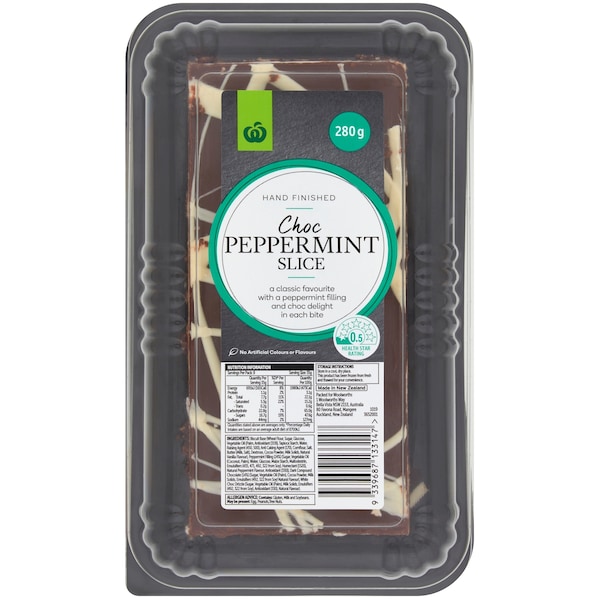 Woolworths Chocolate Peppermint Bar Slice 280g