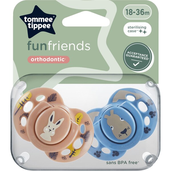 Tommee Tippee Closer To Nature Fun Style Soothers 18-36M Assorted 2 pack