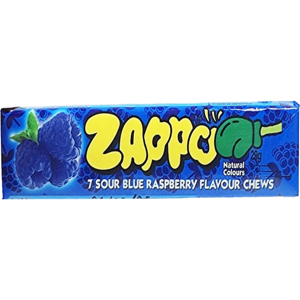 Zappo Sour Blue Raspberry Flavour Chews 29g