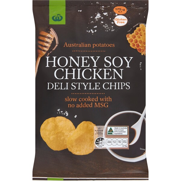 Woolworths Honey Soy Chicken Deli Style Chips 175g