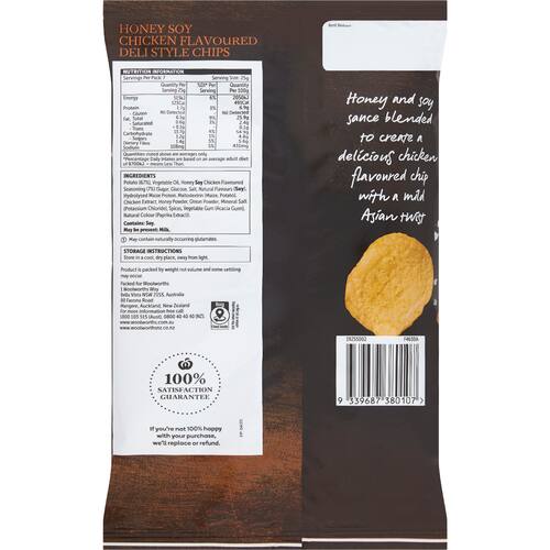 Woolworths Honey Soy Chicken Deli Style Chips 175g bunch