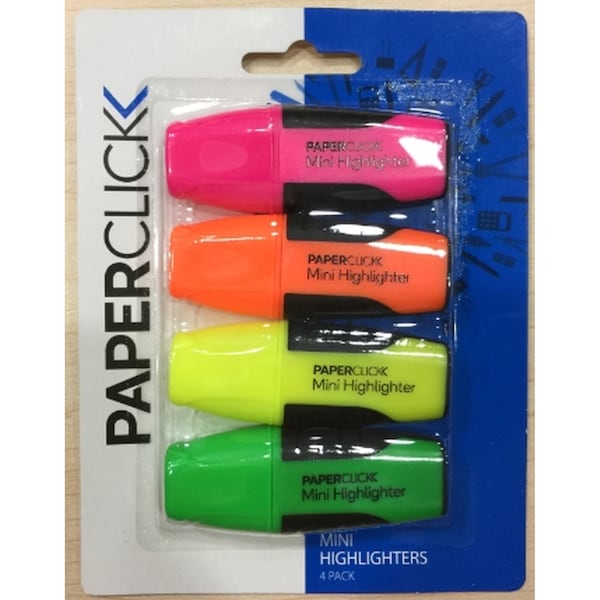 Paperclick Mini Highlighters 4 Pack