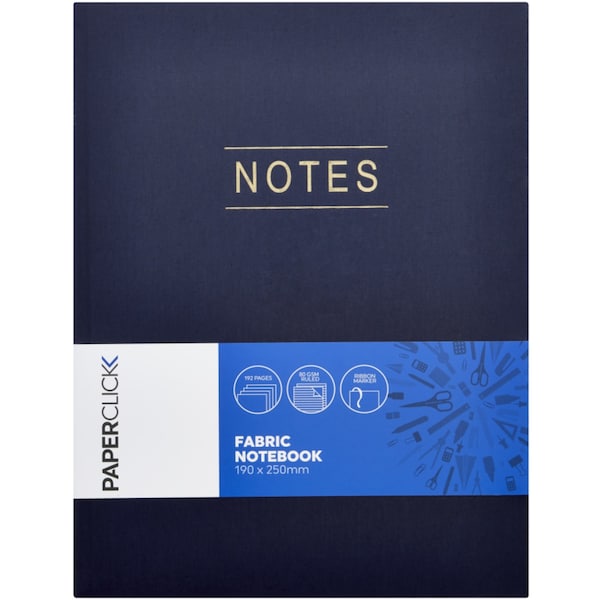 Paperclick Fabric Notebook 19x25cm Each
